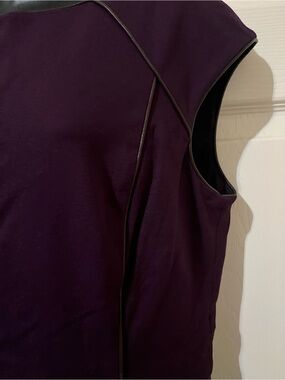 Lauren Ralph Lauren Sleeveless Purple Sheath Dress with Black Piping